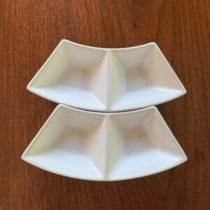 CB2 White Ceramic Dip Dishes
